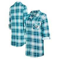 Women's Concepts Sport Midnight Green Philadelphia Eagles Ashford Plaid Knit Nightshirt