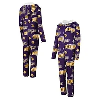 Women's Concepts Sport Purple Minnesota Vikings  Roadway Allover Print Microfleece Full-Zip Union Suit