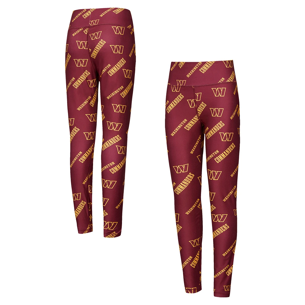 Women's Concepts Sport Burgundy Washington Commanders Breakthrough Allover Print Knit Sleep Leggings