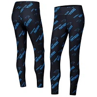 Women's Concepts Sport Black Carolina Panthers Breakthrough Allover Print Knit Leggings