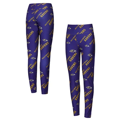 Women's Concepts Sport Purple Baltimore Ravens Breakthrough Allover Print Knit Leggings