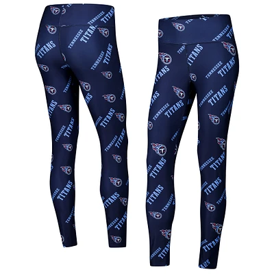 Women's Concepts Sport Navy Tennessee Titans Breakthrough Allover Print Knit Leggings