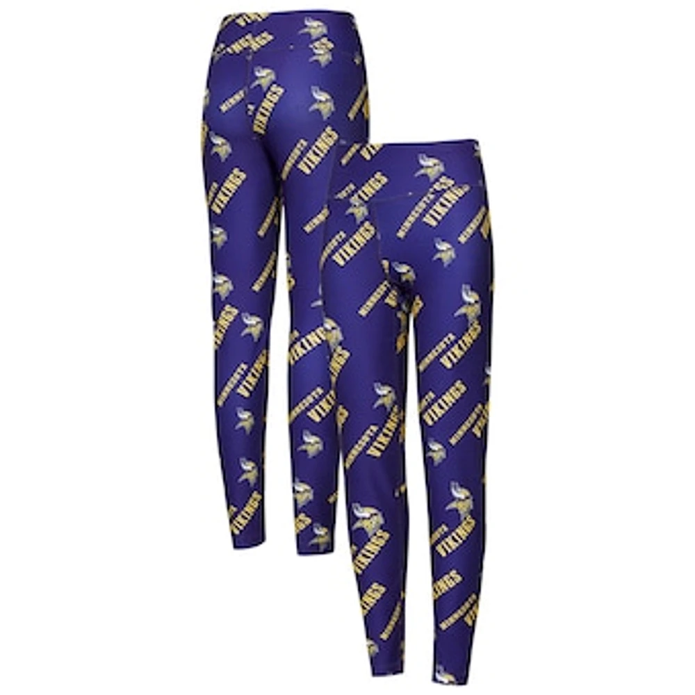 Women's Concepts Sport Purple Minnesota Vikings Breakthrough Allover Print Knit Sleep Leggings