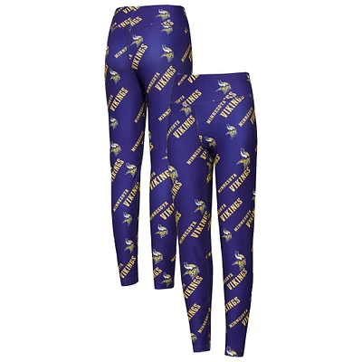 Women's Concepts Sport Purple Minnesota Vikings Breakthrough Allover Print Knit Leggings