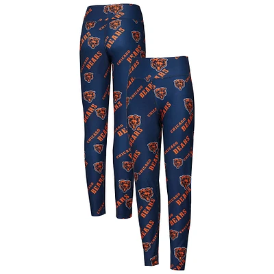 Women's Concepts Sport Navy Chicago Bears Breakthrough Allover Print Knit Leggings