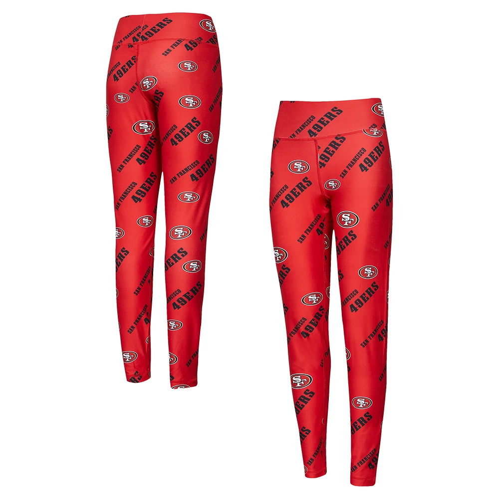 Women's Concepts Sport Scarlet San Francisco 49ers Breakthrough Allover Print Knit Leggings