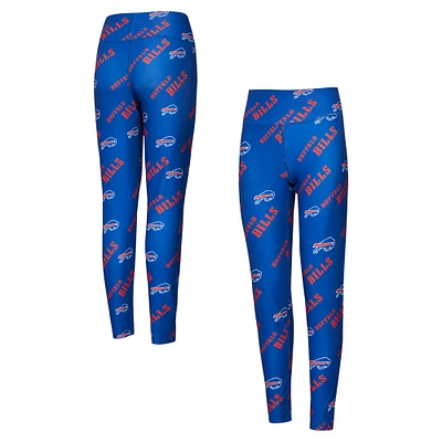 Women's Concepts Sport Royal Buffalo Bills Breakthrough Allover Print Knit Sleep Leggings