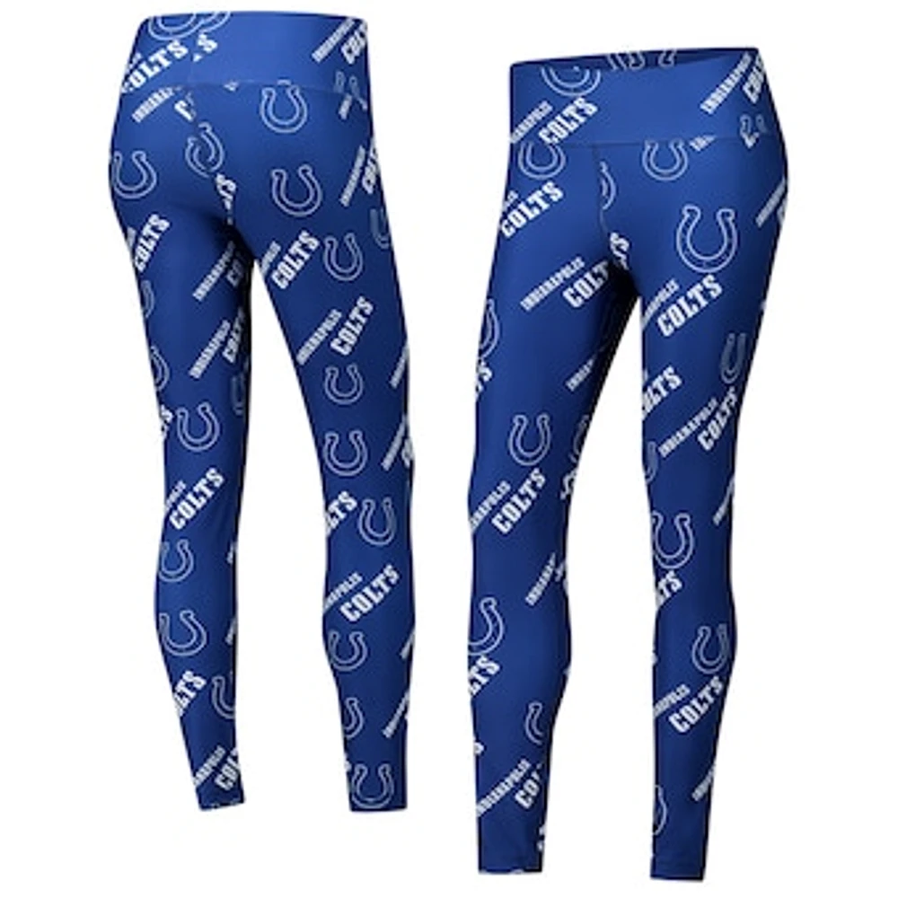 Women's Concepts Sport Royal Indianapolis Colts Breakthrough Allover Print Knit Sleep Leggings