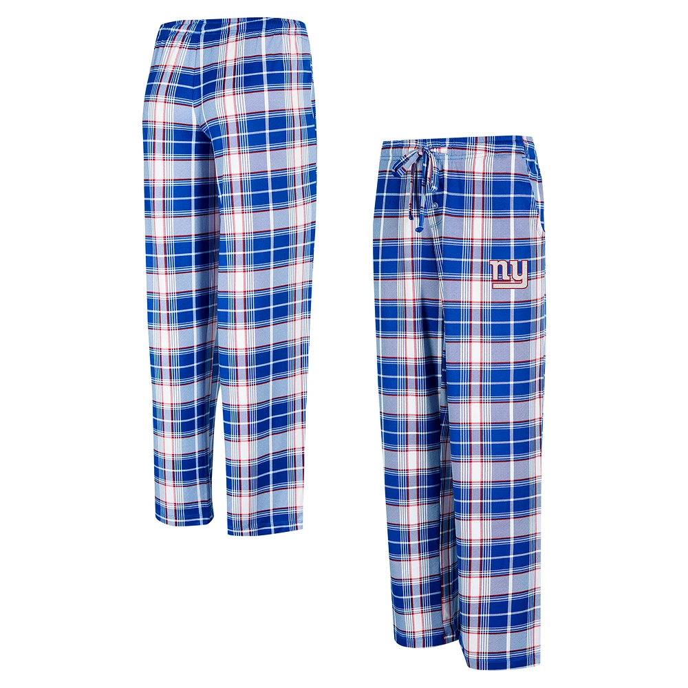 Women's Concepts Sport Royal New York Giants Ashford Plaid Knit Pants