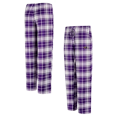 Women's Concepts Sport Purple Baltimore Ravens Ashford Plaid Knit Pants