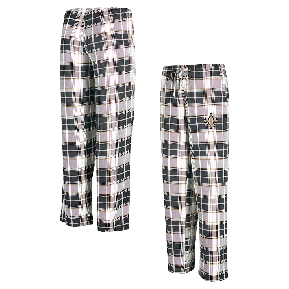 Women's Concepts Sport Black New Orleans Saints Ashford Plaid Knit Pants