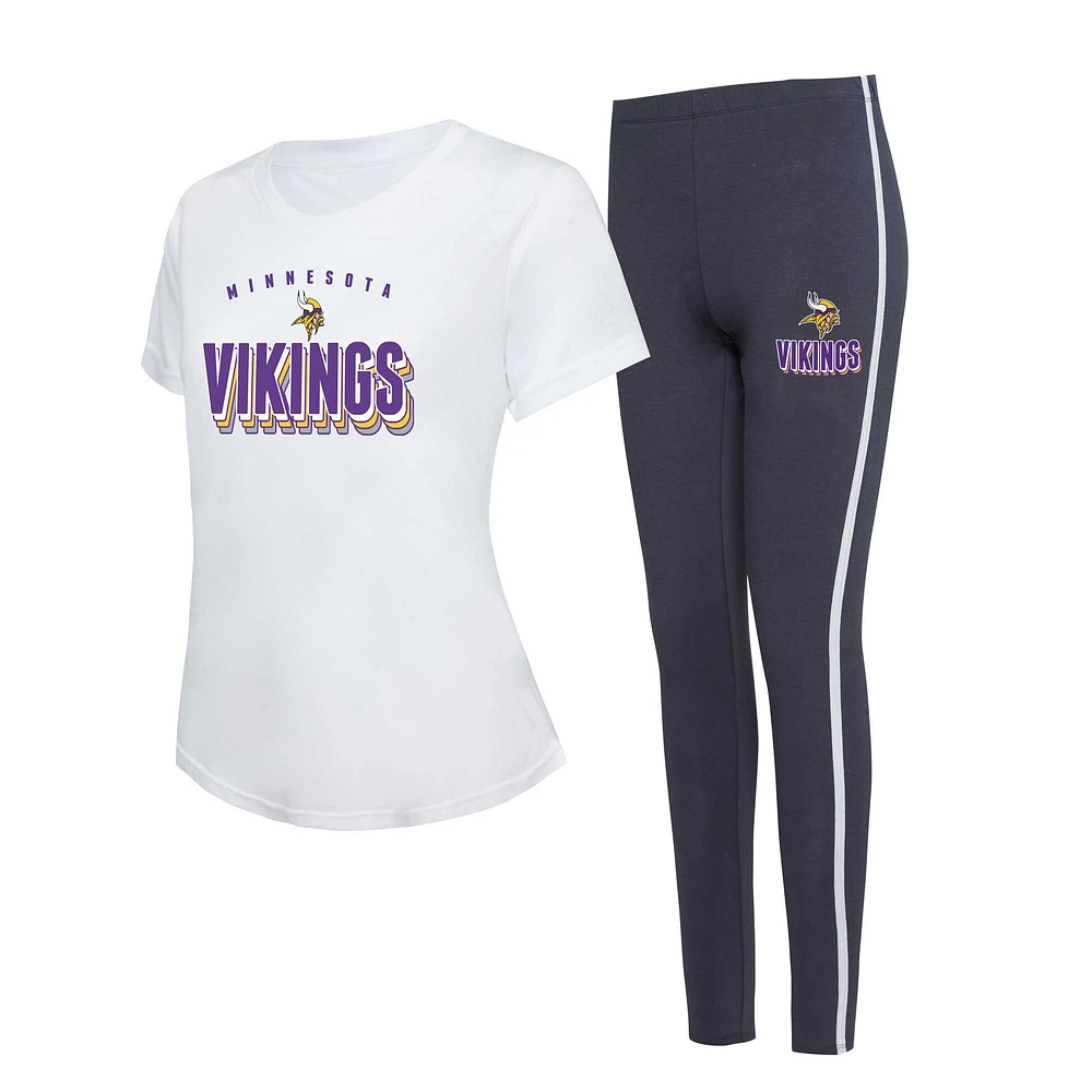 Women's Concepts Sport Minnesota Vikings Sonata T-Shirt & Leggings Lounge Set