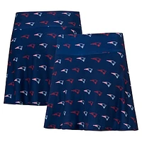 Women's Concepts Sport Navy New England Patriots Record Allover Print Knit Sleep Skort