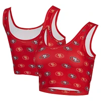 Women's Concepts Sport Scarlet San Francisco 49ers Record Allover Print Bralette