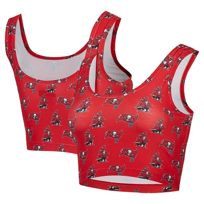 Women's Concepts Sport Red Tampa Bay Buccaneers Record Allover Print Bralette