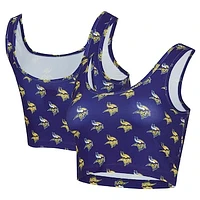 Women's Concepts Sport Purple Minnesota Vikings Record Allover Print Bralette