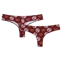 Women's Concepts Sport Burgundy Washington Commanders Record Allover Print Knit Thong