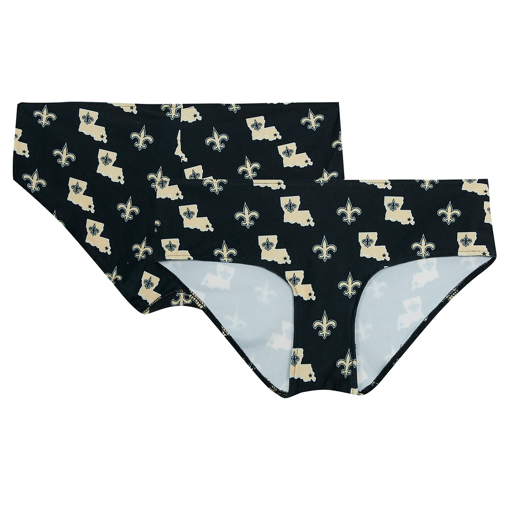 Women's Concepts Sport Black New Orleans Saints Record Allover Print Knit Panty