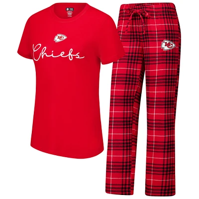 Women's Concepts Sport Kansas City Chiefs Vector T-Shirt & Flannel Pants Sleep Set