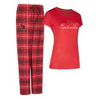 Women's Concepts Sport Arizona Cardinals Vector T-Shirt & Flannel Pants Sleep Set