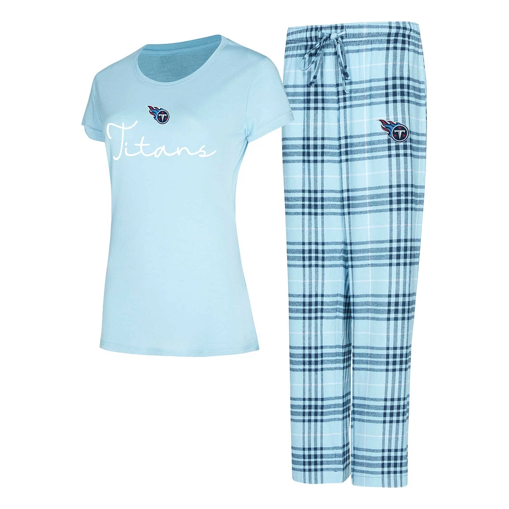 Women's Concepts Sport Tennessee Titans Vector T-Shirt & Flannel Pants Sleep Set