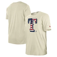 Men's New Era Cream Texas Rangers Americana Flag Fill T-Shirt