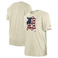 Men's New Era Cream Detroit Tigers Americana Flag Fill T-Shirt