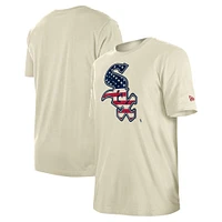 Men's New Era Cream Chicago White Sox Americana Flag Fill T-Shirt