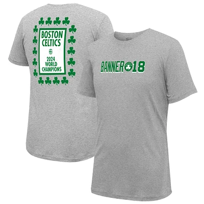 Men's Stadium Essentials Heather Gray Boston Celtics 18-Time NBA Finals Champions Banner 18 Forever T-Shirt