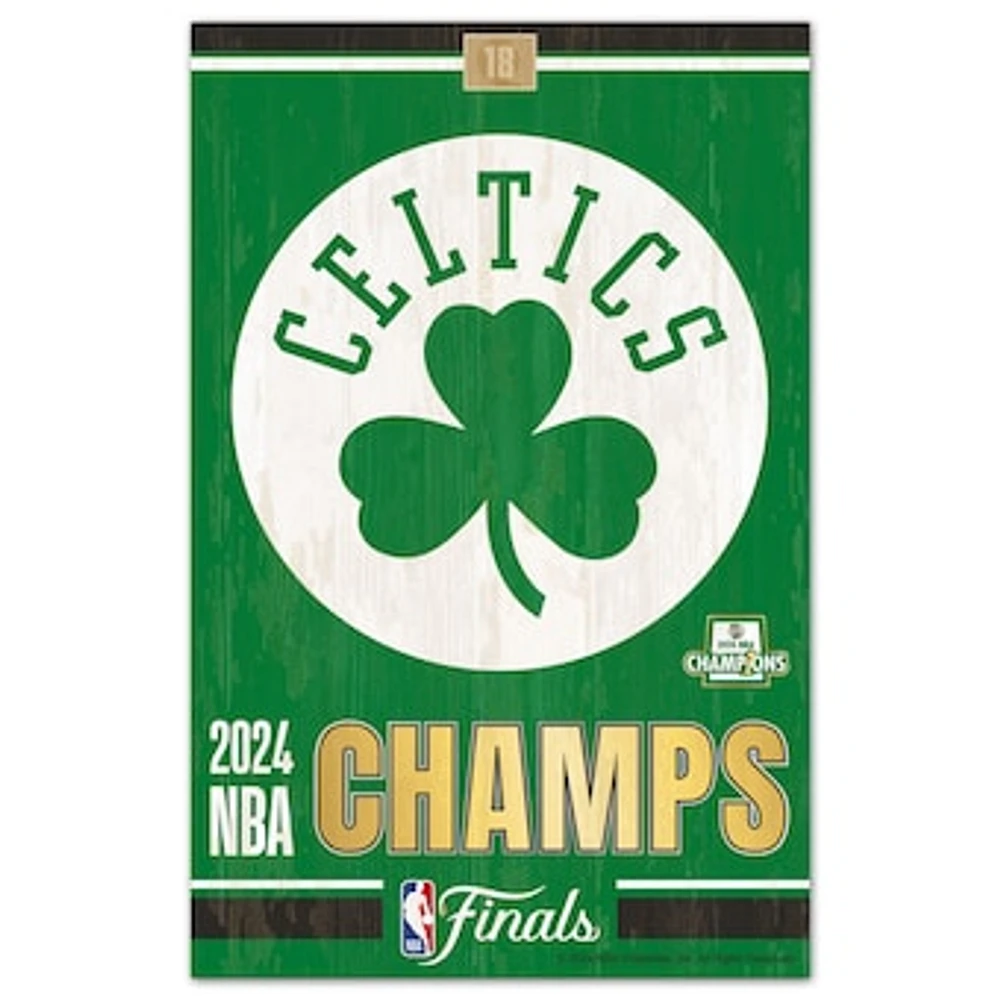 WinCraft Boston Celtics 2024 NBA Finals Champions 11" x 17" Wood Sign