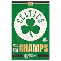 WinCraft Boston Celtics 2024 NBA Finals Champions 11" x 17" Wood Sign