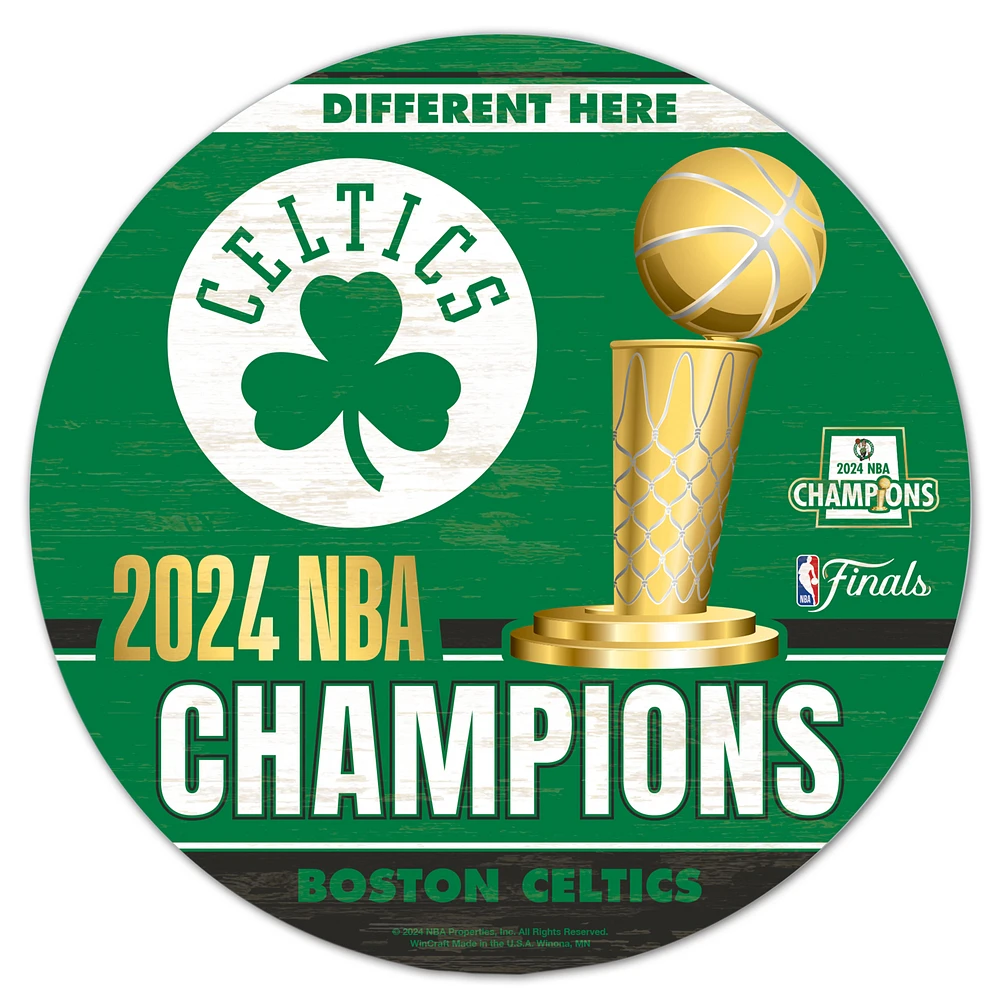 WinCraft Boston Celtics 2024 NBA Finals Champions 14" Round Wood Sign