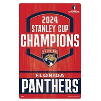 WinCraft Florida Panthers 2024 Stanley Cup Champions 11" x 17" Wood Sign