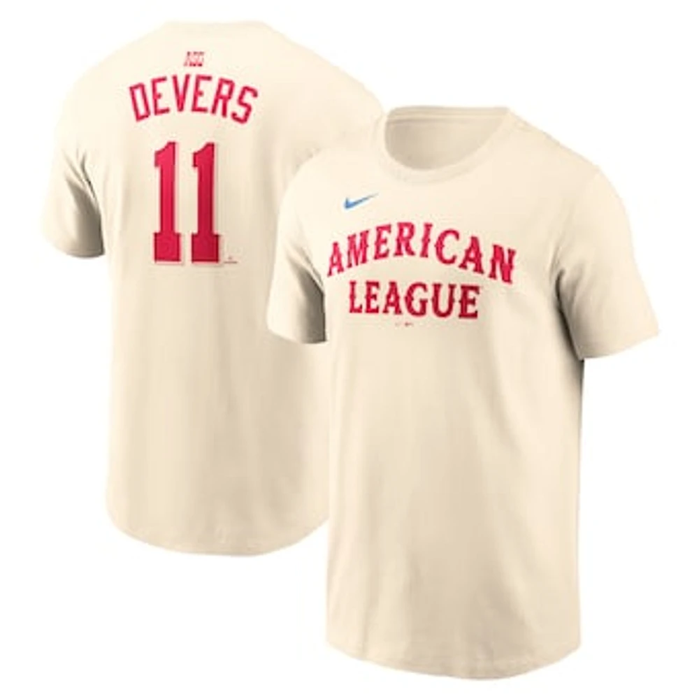 Men's Nike Rafael Devers Cream American League 2024 MLB All-Star Game Name & Number T-Shirt