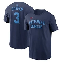 Men's Nike Bryce Harper Navy National League 2024 MLB All-Star Game Name & Number T-Shirt