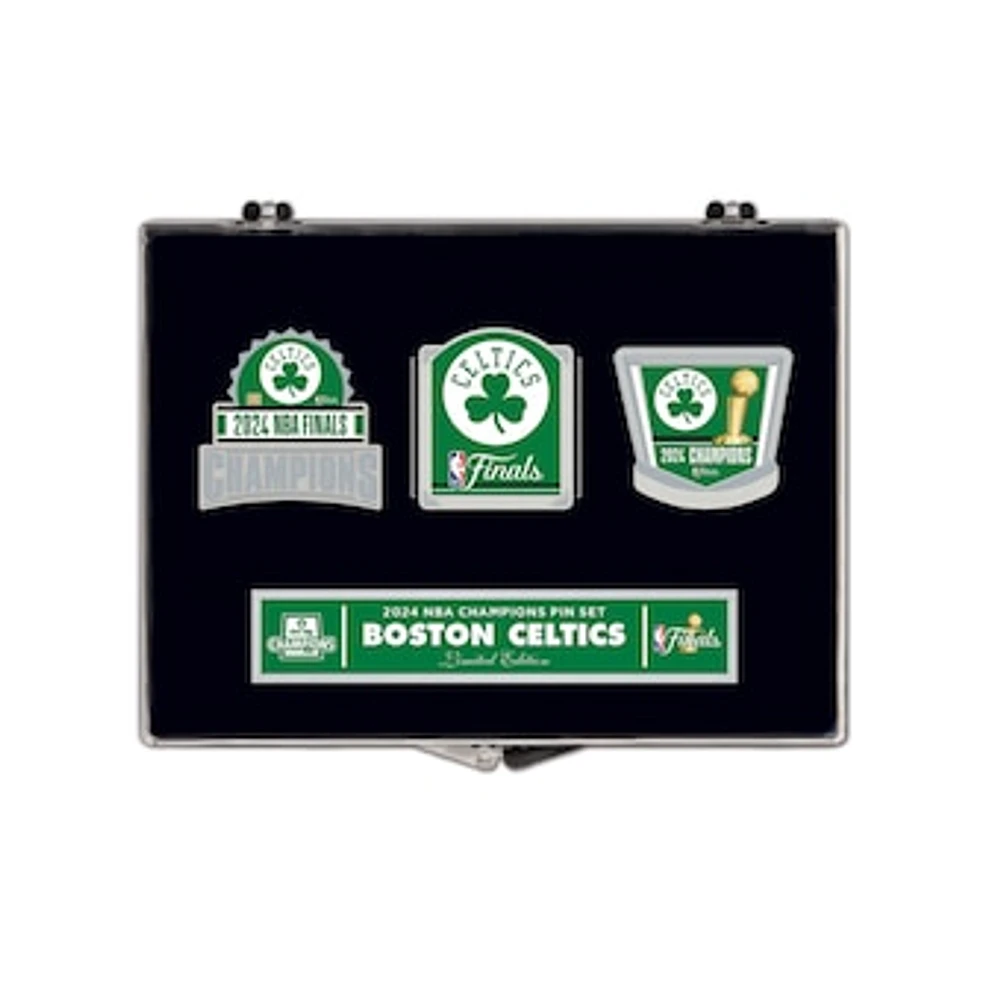 WinCraft Boston Celtics 2024 NBA Finals Champions Three-Piece Collector Pin Set