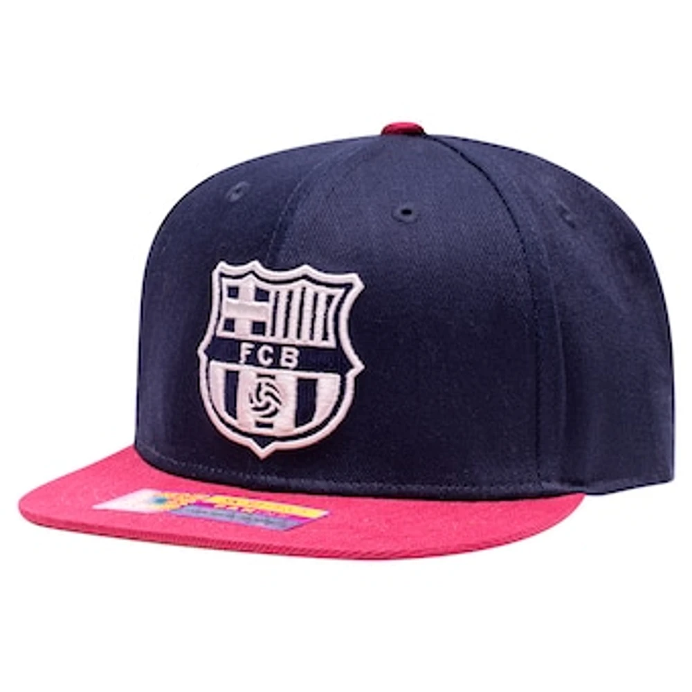 Men's Fan Ink  Navy/Red Barcelona Wander Snapback Hat