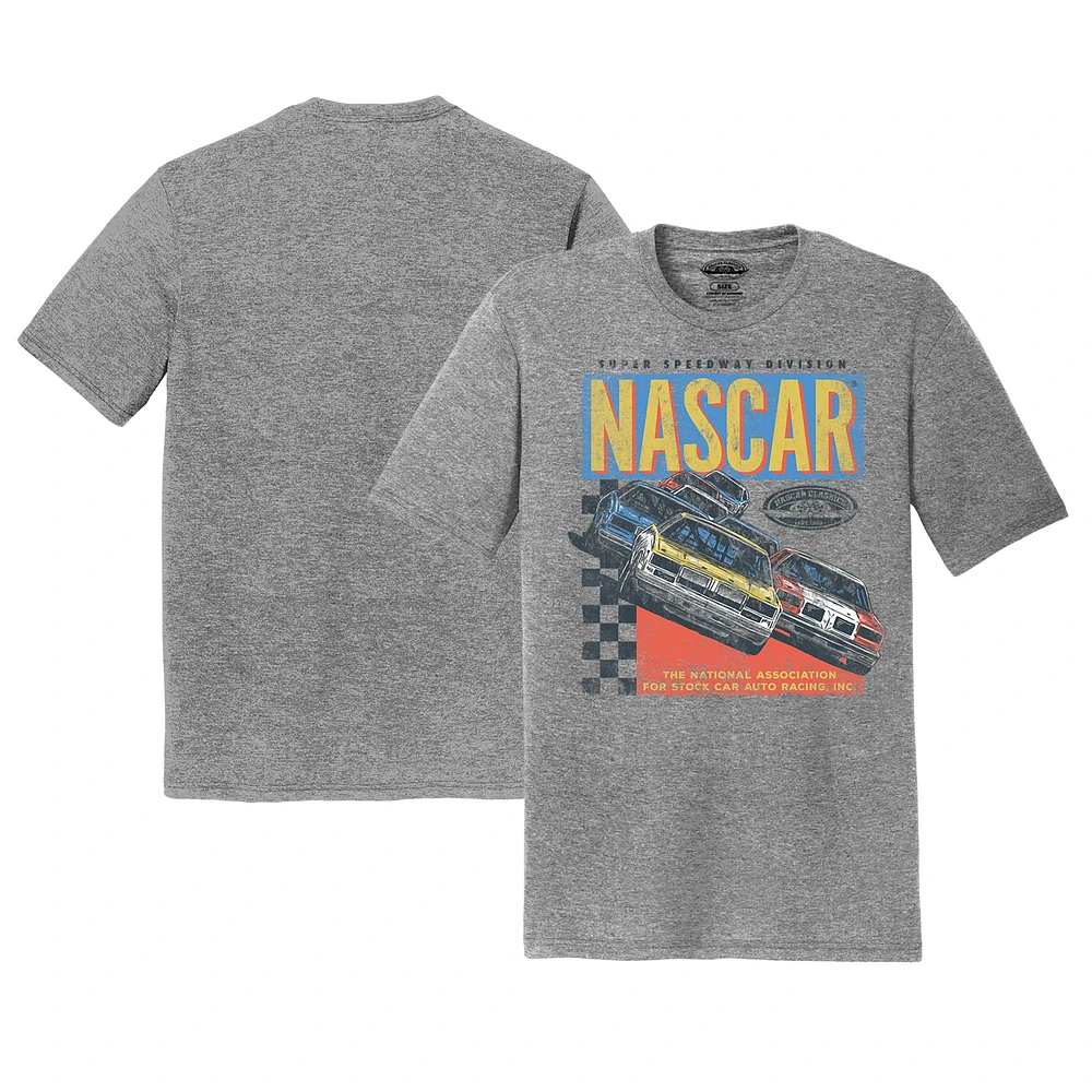 Men's E2 Apparel Gray NASCAR Super Speedway Division Tri-Blend T-Shirt