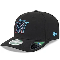 Men's New Era  Black Miami Marlins Player Replica 9SEVENTY Adjustable Hat