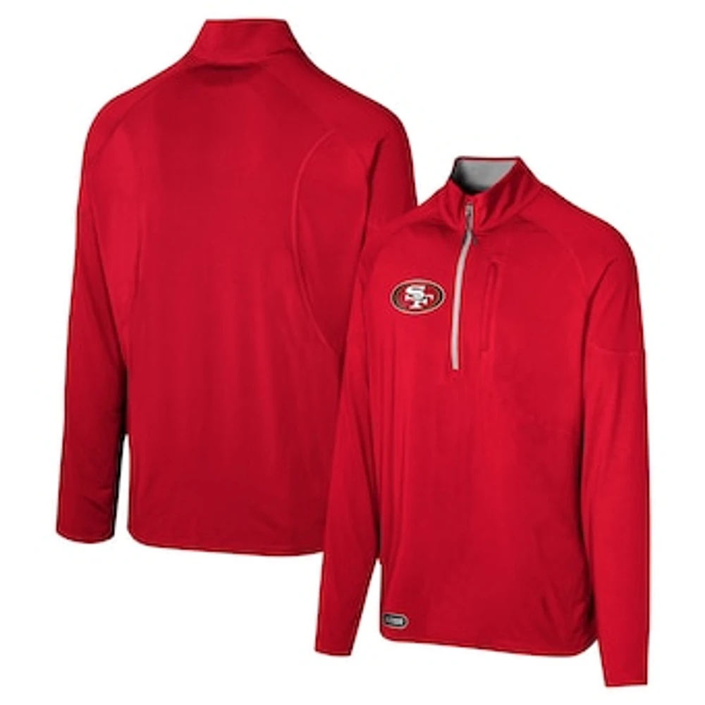 Men's Scarlet San Francisco 49ers Grind Iron Quarter-Zip Top