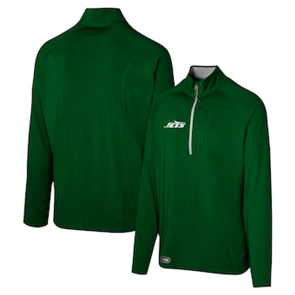 Men's Green New York Jets Grind Iron Quarter-Zip Top