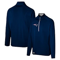 Men's Navy New England Patriots Grind Iron Quarter-Zip Top