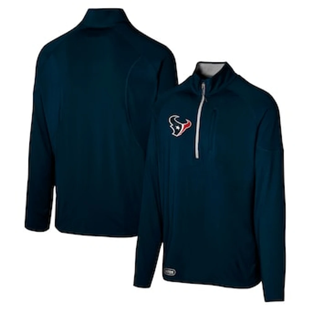 Men's Navy Houston Texans Grind Iron Quarter-Zip Top