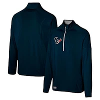 Men's Navy Houston Texans Grind Iron Quarter-Zip Top