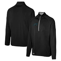 Men's Black Carolina Panthers Grind Iron Quarter-Zip Top