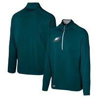 Men's Midnight Green Philadelphia Eagles Grind Iron Quarter-Zip Top