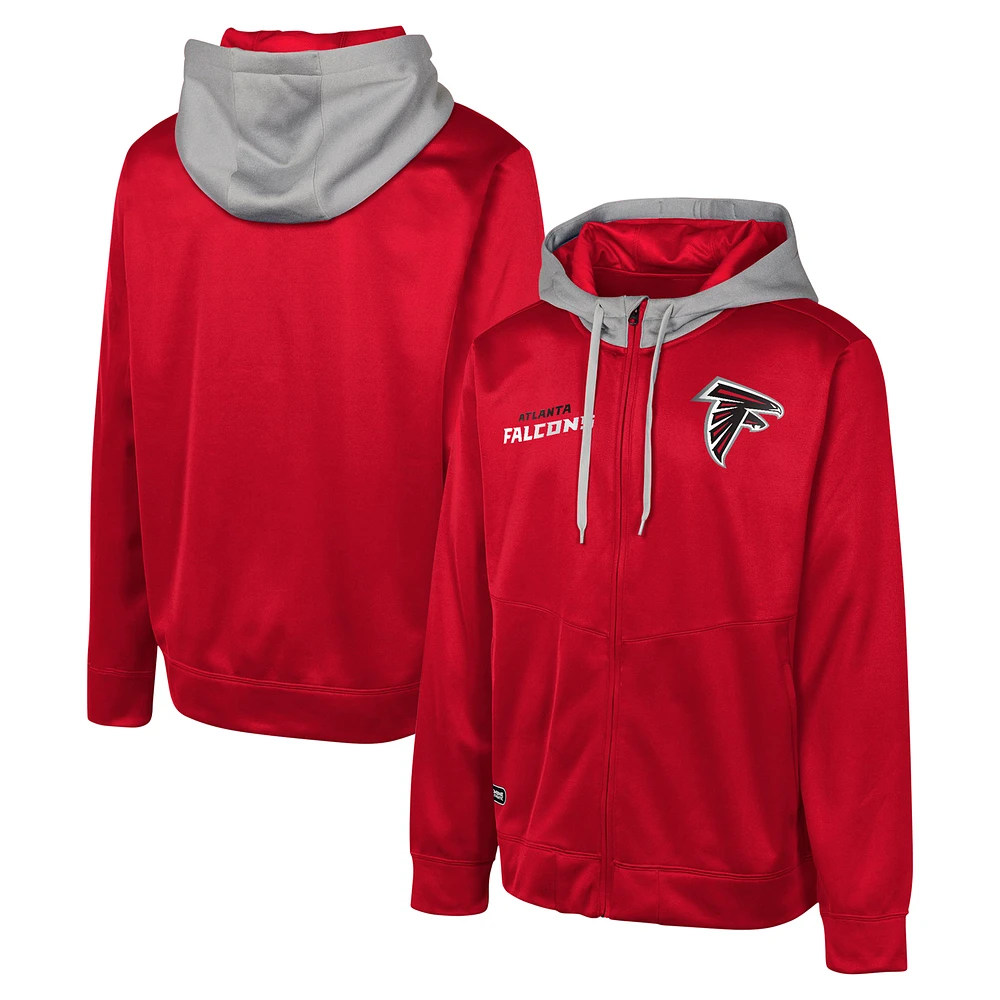 Men's Red Atlanta Falcons Replay Fashion Graphic Full-Zip Hoodie Jacket