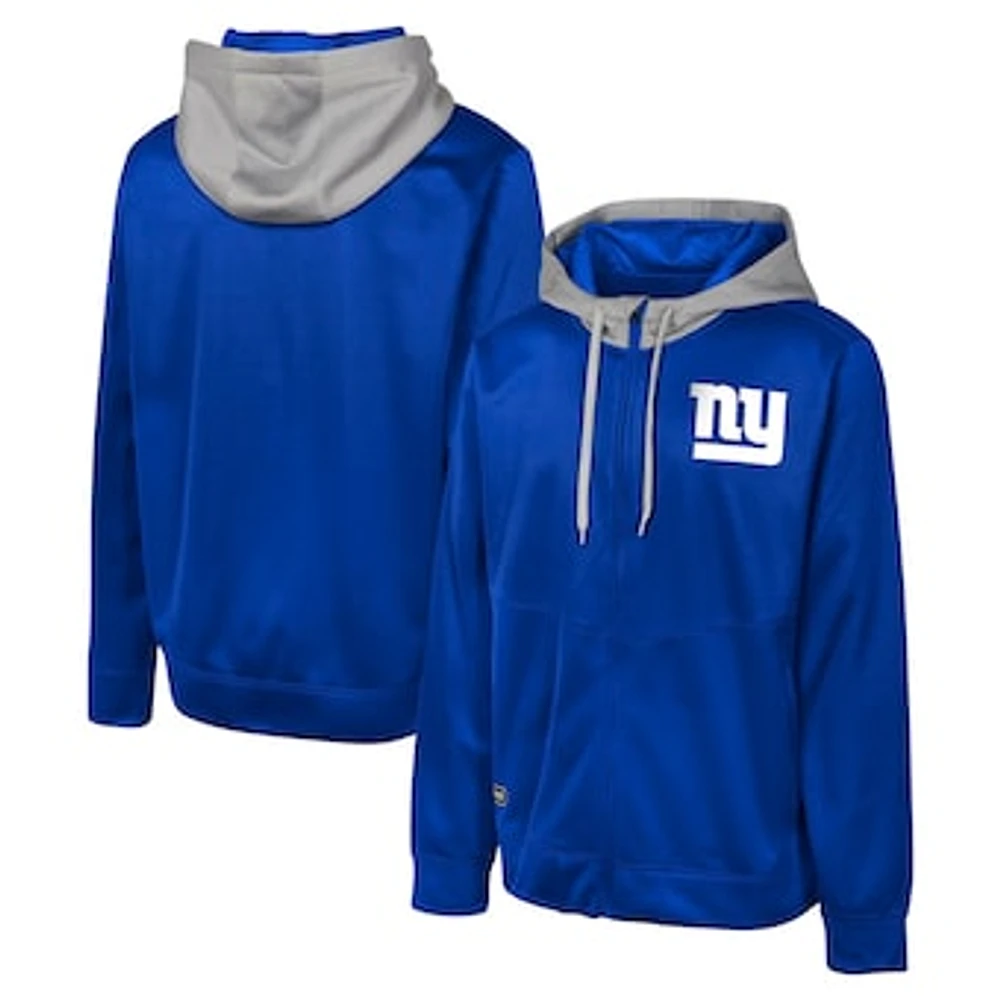 Men's Royal New York Giants Replay Fashion Graphic Full-Zip Hoodie Jacket