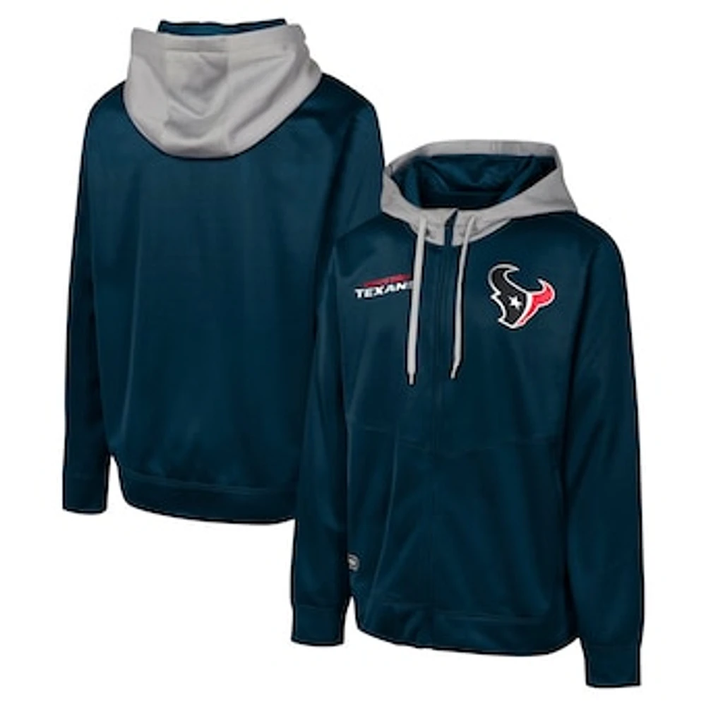 Men's Navy Houston Texans Replay Fashion Graphic Full-Zip Hoodie Jacket