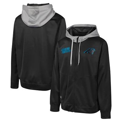 Men's Black Carolina Panthers Replay Fashion Graphic Full-Zip Hoodie Jacket